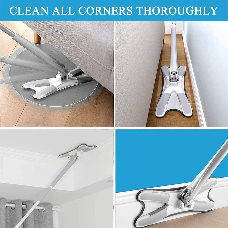 Microfiber X Shape Mop for Floor Cleaning, Dust Mop with Self Wringing - AUR-TW-MOP