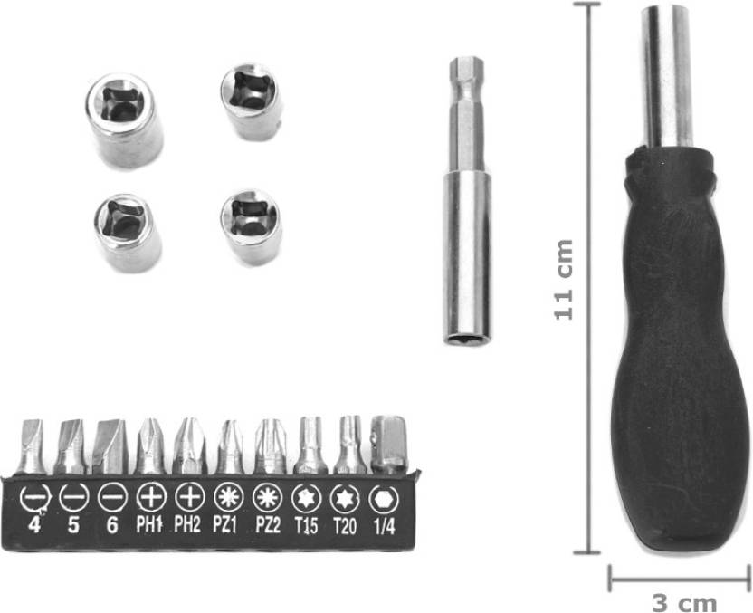 10mm Powerful Electric Drill Machine with 13 Pcs Drill Bit Set and Home Toolkit-DRL13PHOBY