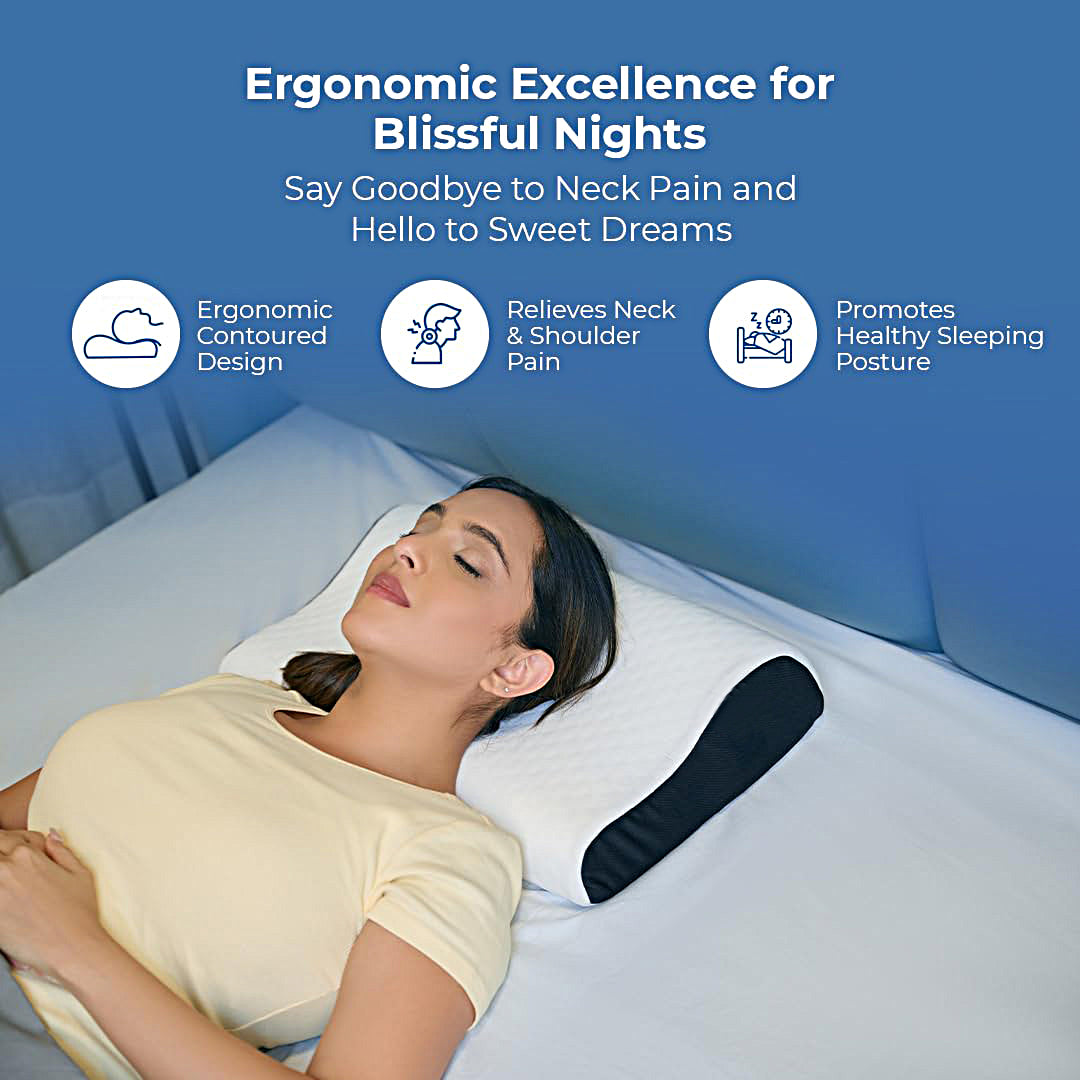 Neck Memory Foam Pillow for Pain Relief Sleep - MEMO-PILLOW