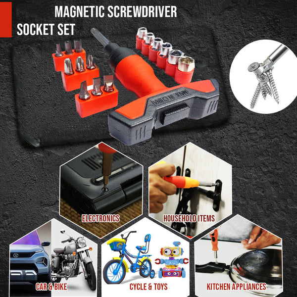 Screwdriver Socket Tool Kit Set, Wrench Magnetic Set - TOOL-222