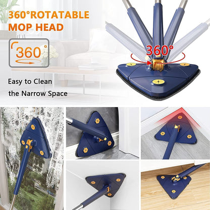 360° Rotatable Triangle Cleaning Mop with Stainless Steel Long Handle and Self Wringing - TRI-TW-MOP