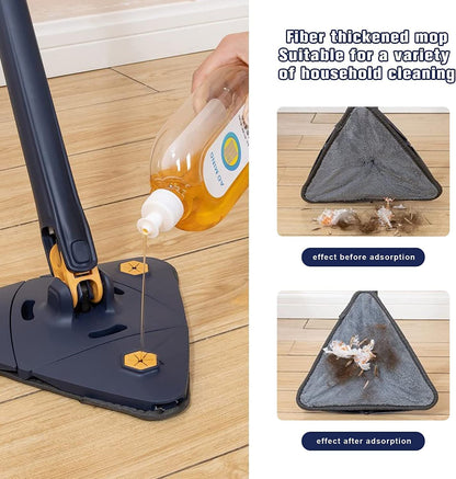 360° Rotatable Triangle Cleaning Mop with Stainless Steel Long Handle and Self Wringing - TRI-TW-MOP