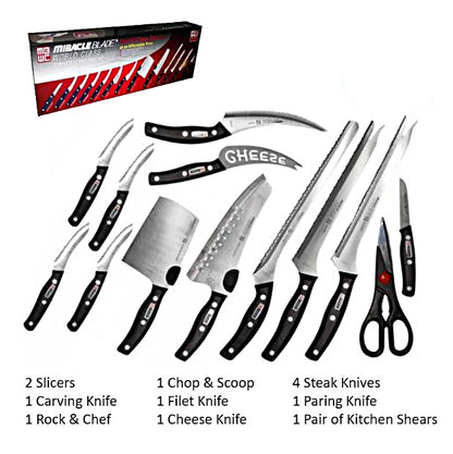 13 Piece Stainless Steel Knife Set Chef's Knife Kitchen Starter Knives Set