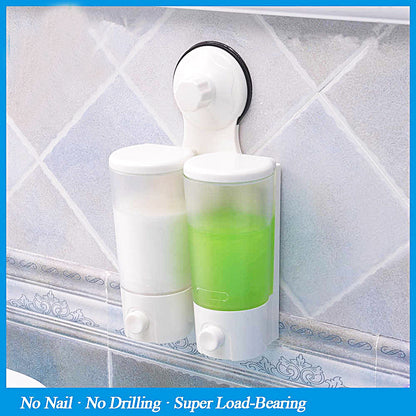 Portable Suction Double Liquid Soap Sanitizer Dispenser Lotion Dispenser Shampoo Dispenser Conditioner Dispense- 1901DSPDP