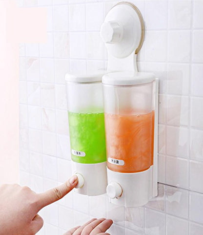 Portable Suction Double Liquid Soap Sanitizer Dispenser Lotion Dispenser Shampoo Dispenser Conditioner Dispense- 1901DSPDP