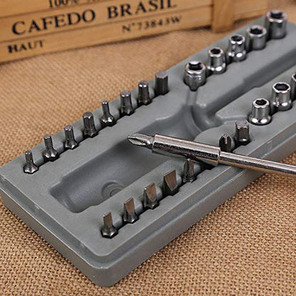 Heavy Duty Multipurpose Steel Alloy 28 Pieces Screwdriver Bit Set Combination Socket Set  - 28PCTK