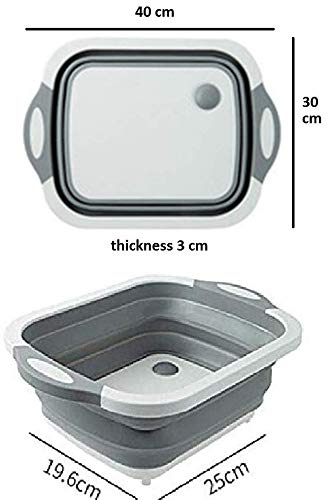 3 in 1 Cutting Chopping Board, Washing Bowl, Fruit Vegetable Basket, Dish, Tub, Drain Basket Vegetable Basin - 3in1CHOP