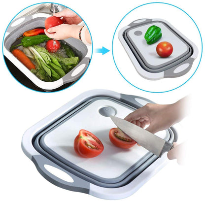 3 in 1 Cutting Chopping Board, Washing Bowl, Fruit Vegetable Basket, Dish, Tub, Drain Basket Vegetable Basin - 3in1CHOP