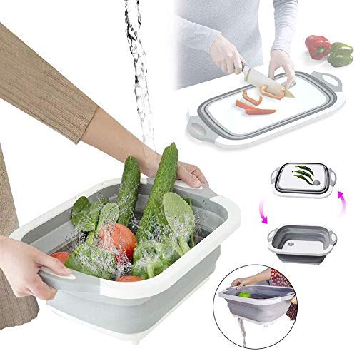 3 in 1 Cutting Chopping Board, Washing Bowl, Fruit Vegetable Basket, Dish, Tub, Drain Basket Vegetable Basin - 3in1CHOP