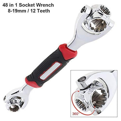 Universal Wrench 48 in 1 Socket Wrench Multifunction Wrench Tool with 360 Degree Rotating Head, Spanner Tool for Home and Car Repair - 48IN1TOOL