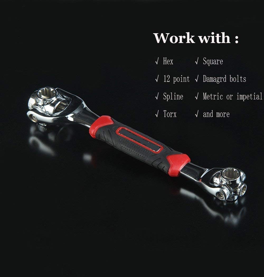 Universal Wrench 48 in 1 Socket Wrench Multifunction Wrench Tool with 360 Degree Rotating Head, Spanner Tool for Home and Car Repair - 48IN1TOOL