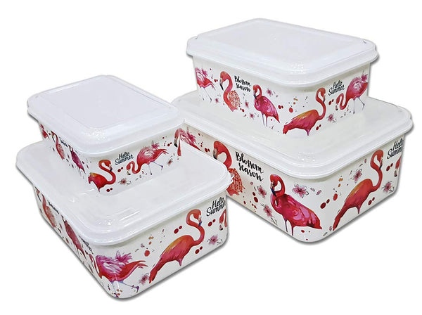 Plastic Lunch Box Tiffin Dabba Multi Purpose Containers for Home Office Use - 4PCRCLUNCH-ANM