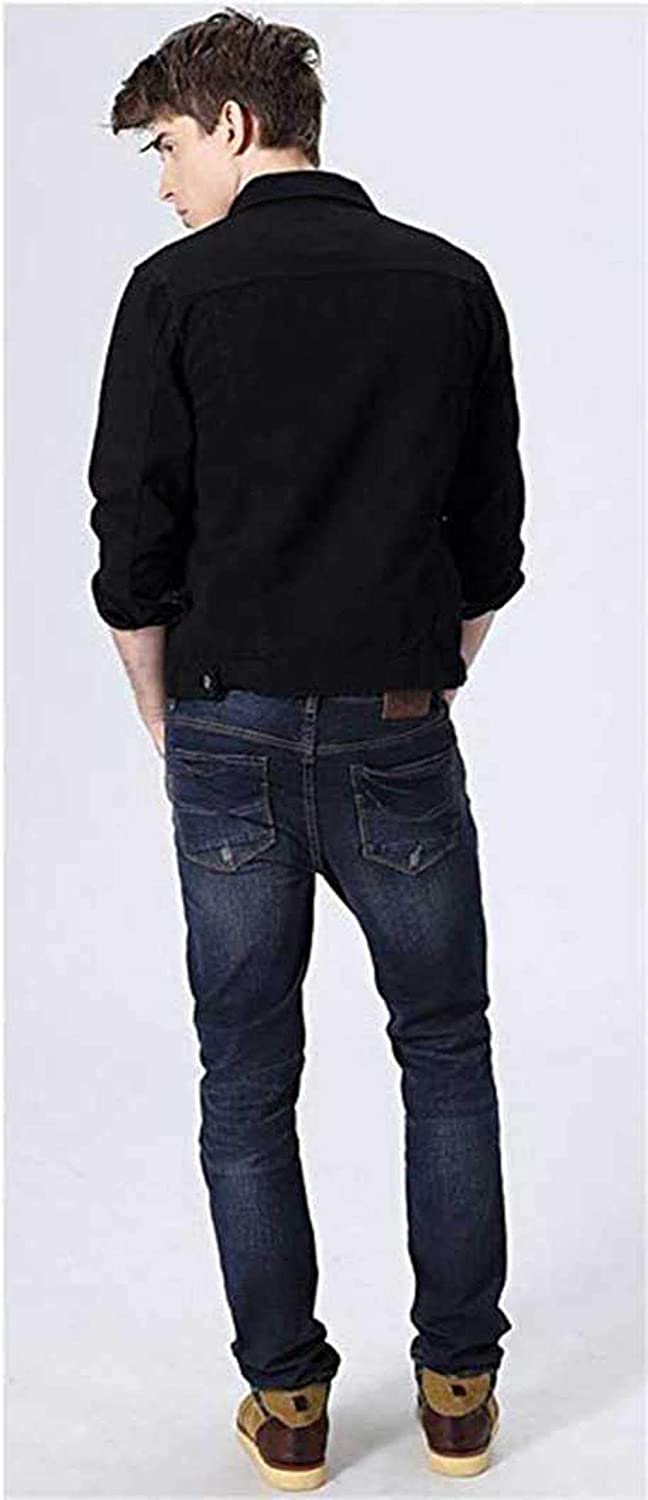 Men Regular Fit Washed Full Sleeve Denim Jacket - Black