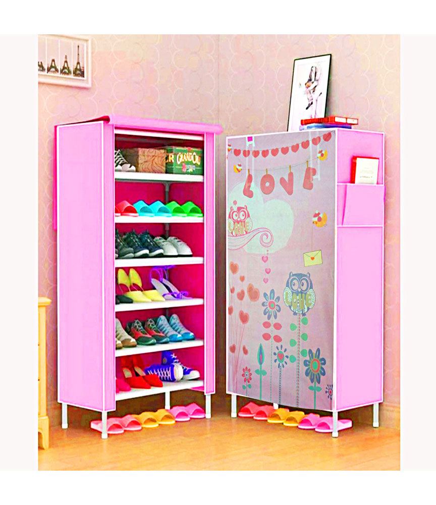 6 Layer Storage Cum Shoe Rack with Wardrobe Cover Shoe Rack - 6LYRACK