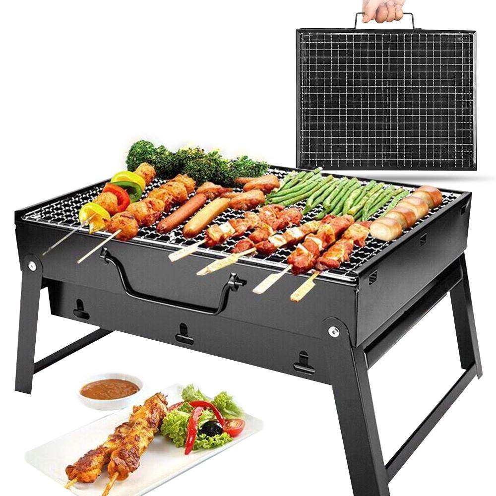 Charcoal Barbeque Grill with Cooking Silicon Spatula Brush and Kitchen Knife Set