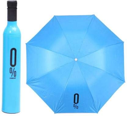 Folding Portable Fold Wine Bottle Umbrella with Plastic Case for Women and Kids