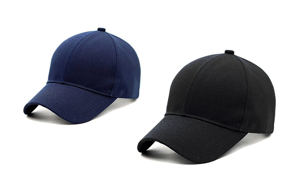 Men Boys Stylish Fancy Baseball Adjustable Cap (Pack of 2) - CAP-BK-NV