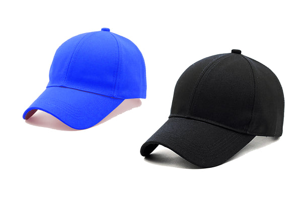 Men Boys Stylish Fancy Baseball Adjustable Cap (Pack of 2) - CAP-BK-RYB