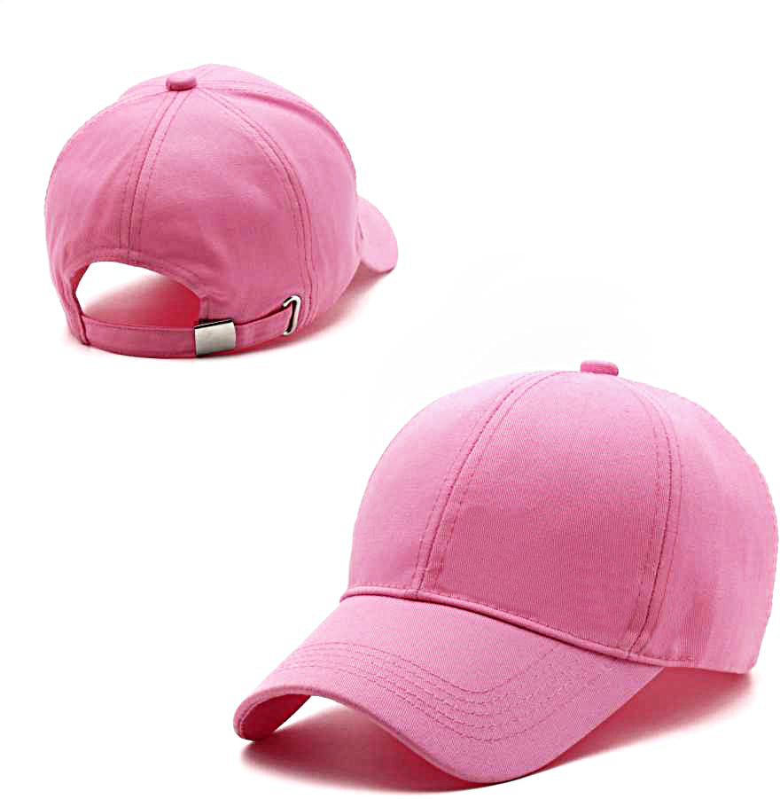 Men Boys Stylish Baseball Adjustable Cap Black & Pink - CAP-BK-PK