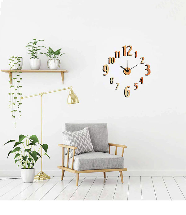 DIY Wall Clock 3D Sticker Home Office Decor 3D Wall Clock (Covering Area:60*60cm) - DIYEW110-N1