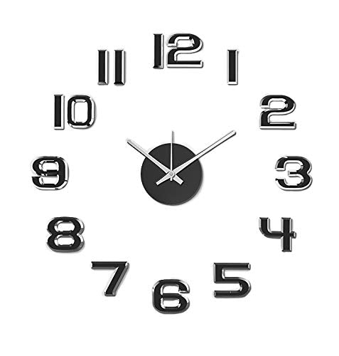 DIY Wall Clock 3D Sticker Home Office Decor Wall Clock ( Covering Area: 45 x 45 cm ) - DIYM07-SLV-SL