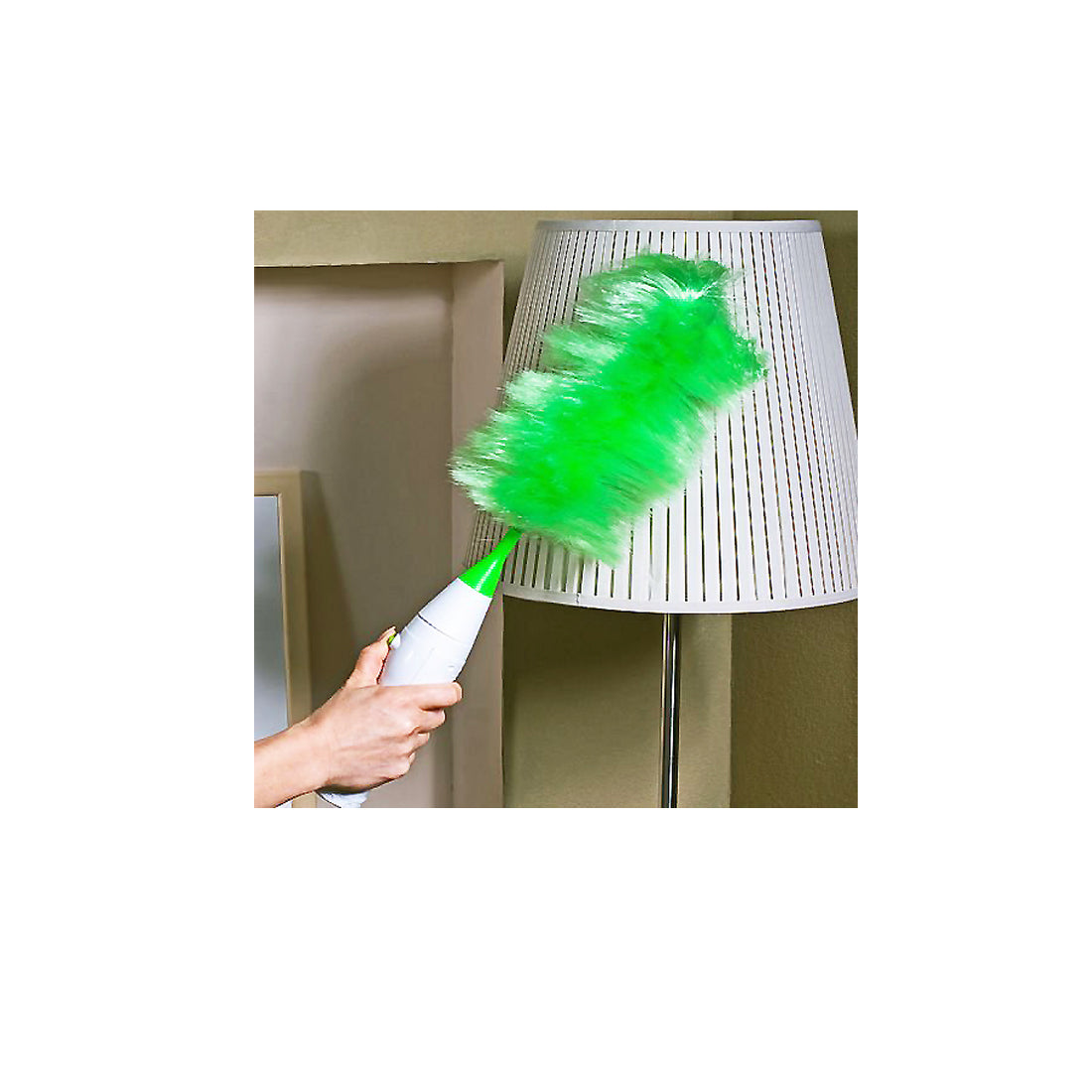 Go Duster Electric Feather Spin Home Duster, Electronic Motorized Green Cleaning Brush Set - GODUSTER