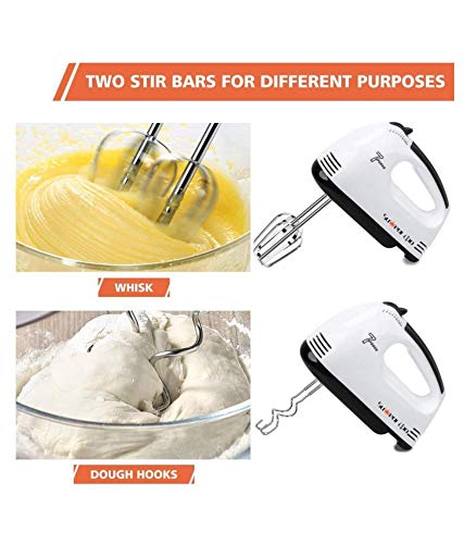 Electric 7 Speed Hand Mixer with 4 Pieces Stainless Steel Food Blender - HANDMX