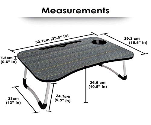 Foldable Portable Adjustable Multifunction Laptop Study Lapdesk Table - HQMPTCUP-BK