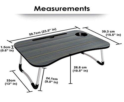 Foldable Portable Adjustable Multifunction Laptop Study Lapdesk Table - HQMPTCUP-BK