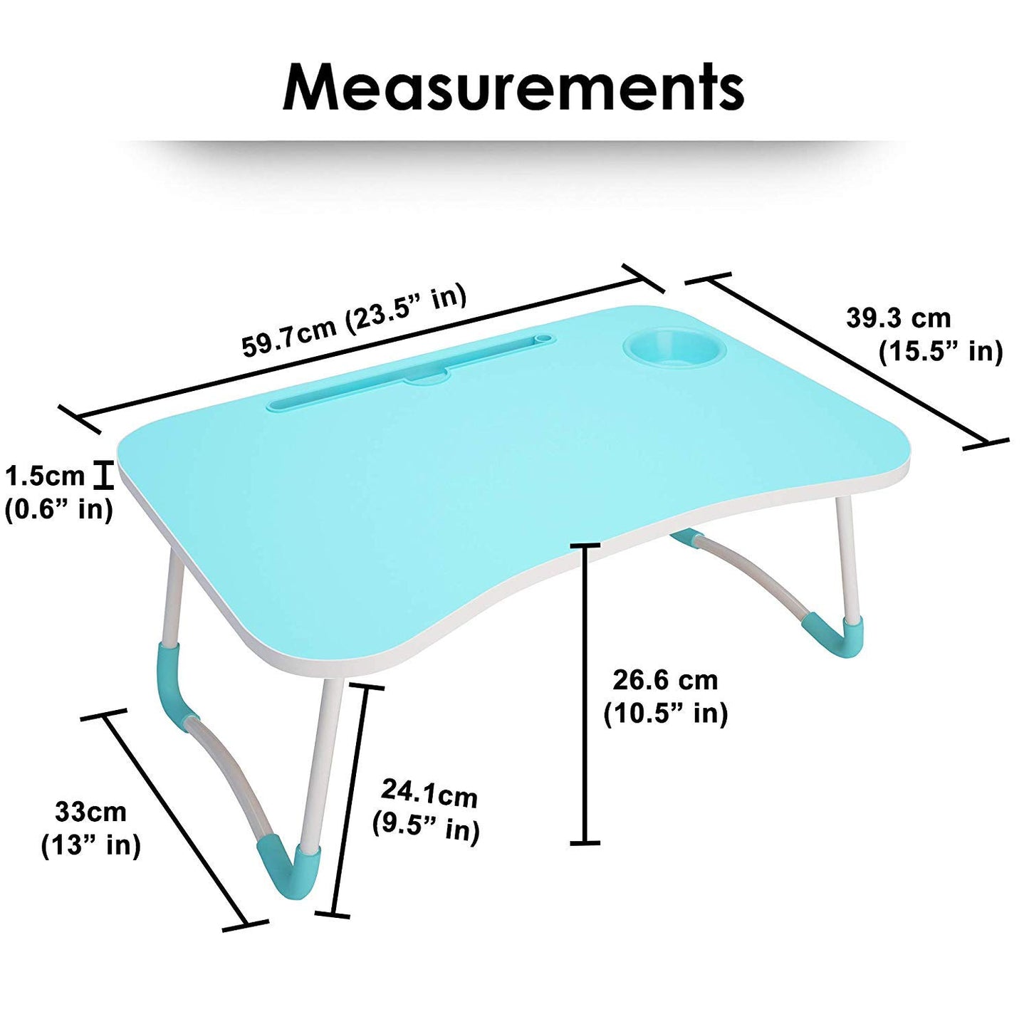 Foldable Portable Adjustable Multifunction Laptop Study Lapdesk Table  - HQMPTCUP-BU