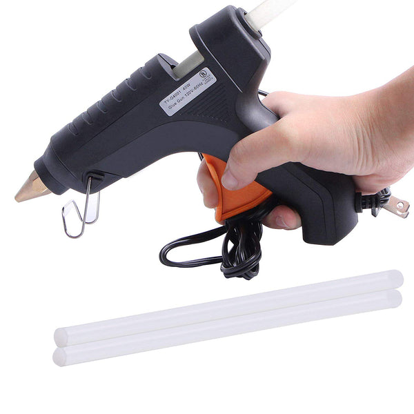 Hot Melt Plastic Glue Gun with 2 Glue Sticks for School Kids Art Craft Home Industrial Use Decorating Purpose - HTGLVEGN