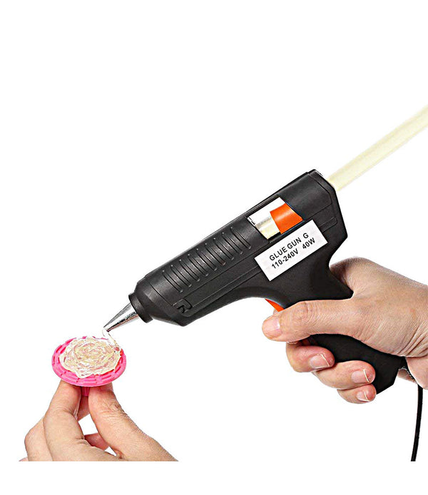 Hot Melt Plastic Glue Gun with 2 Glue Sticks for School Kids Art Craft Home Industrial Use Decorating Purpose - HTGLVEGN