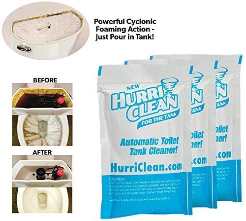 Hurri Clean Automatic Toilet and Tank Cleaner Stain Remover Scrub Cross Fast Powder - HURRICL