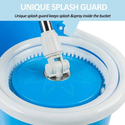 Spin Bucket Floor Cleaning Mop with Broom Set and Cleaning Gloves - CMOPBRGLO