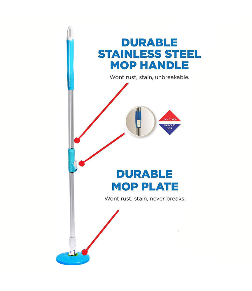 Magic Spin Mop with Bucket Set with Easy Wheels for Best 360 Degree Floor Cleaning Mop with 2 Refill Head Magic Mop