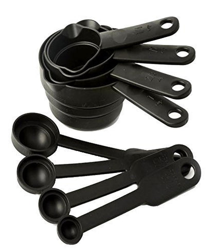 Silicone Non-Stick Spatula and Brush with 8 Piece Measuring Cup & Spoon Set for Cooking Baking - CMMSRSLC