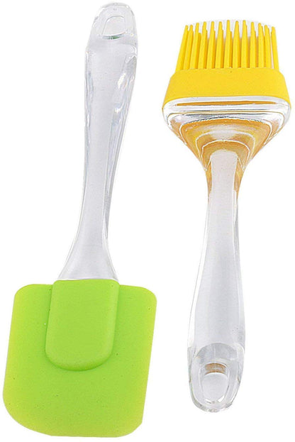 Silicone Spatula and Pastry Brush Set Special for Cake Mixer, Grilling, Tandoor, Cooking, Baking, Glazing, BBQ, Oil Brush for Cooking Silicon Set - SLCBRUSH