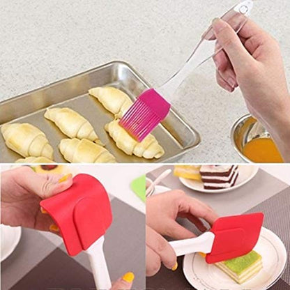 Silicone Spatula and Pastry Brush Set Special for Cake Mixer, Grilling, Tandoor, Cooking, Baking, Glazing, BBQ, Oil Brush for Cooking Silicon Set - SLCBRUSH