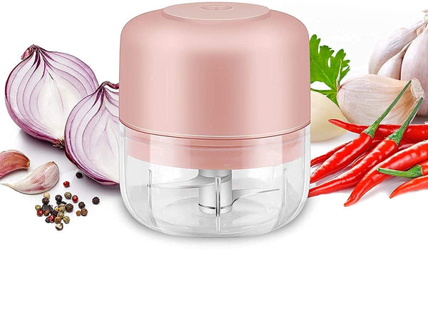 Portable USB Rechargeable Electric Fruit Vegetable Onion Garlic Cutter Food Speedy Chopper Slicer, Food Processor (250 ml) - SPDCOP-ELC