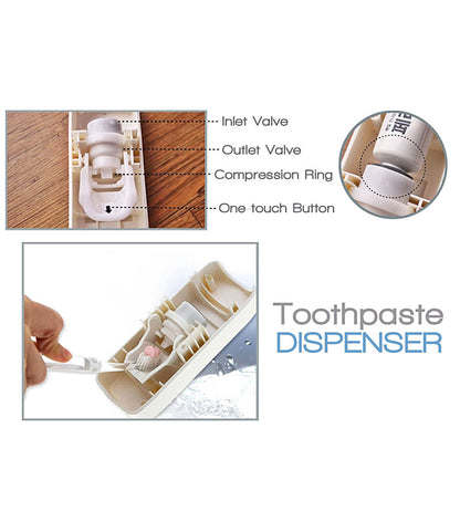 Automatic Toothpaste Dispenser With Detachable Toothbrush Holder - TTHDISK